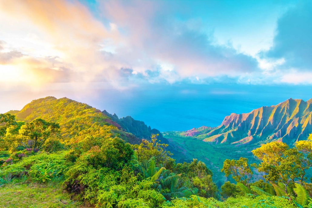 amazing view of kalalau valley and na pali coast kauai island hawaii