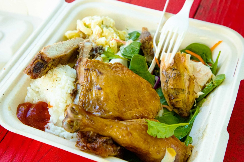 huli huli chicken and ribs local food on the hana highway