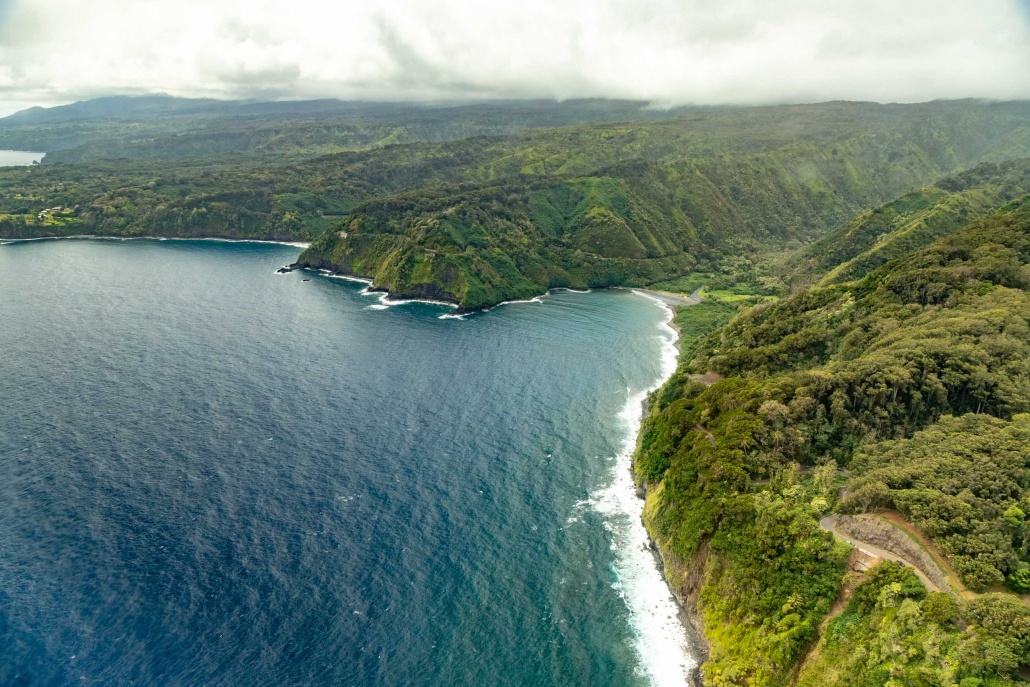 The Hana coastline seen from a helicopter