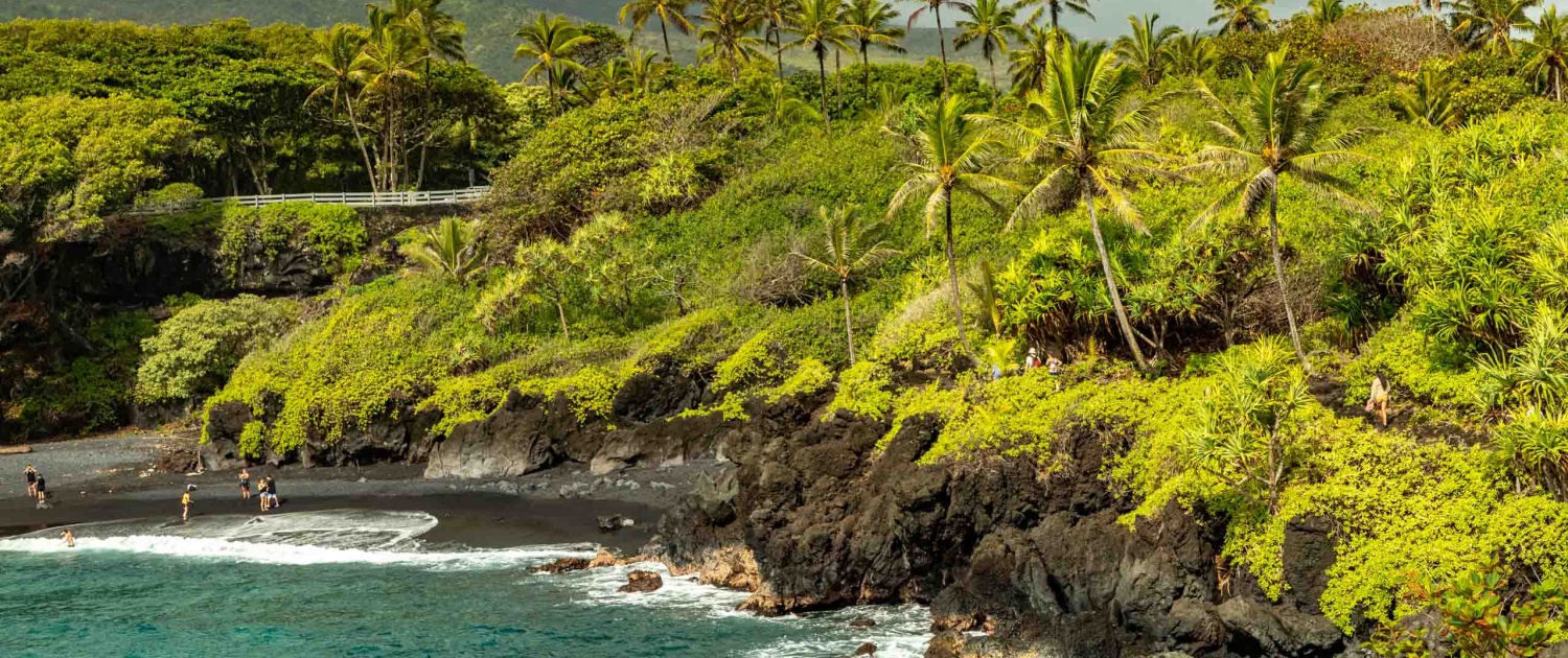 Road to Hana Black Sand Beach Park Trail Maui