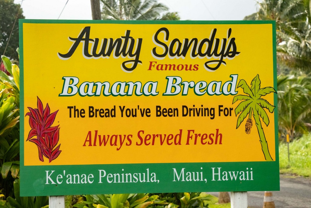 Road to Hana Food Aunty Sandys Sign Maui