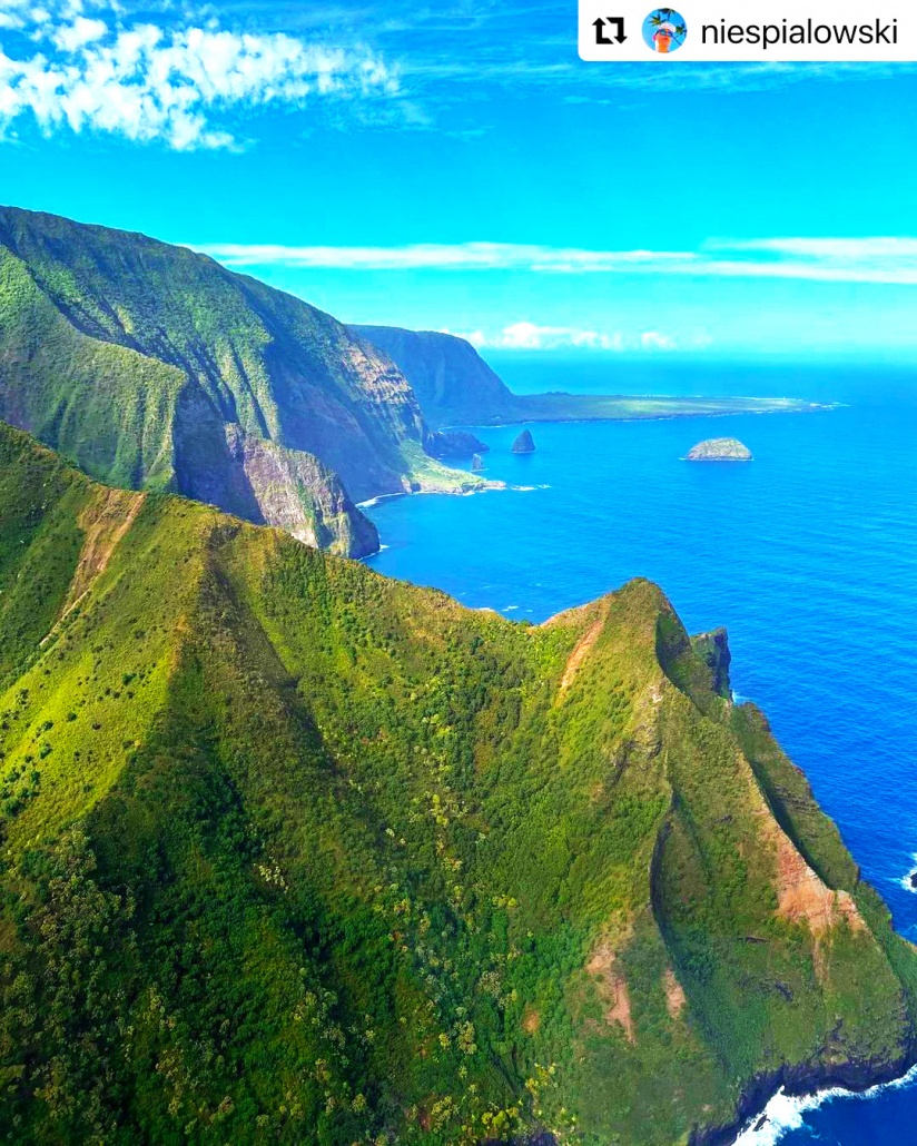 molokai breathtaking sea cliffs sunshine helicopters