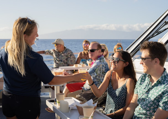 Quicksilvermaui Sunset Dinner Cruise Staff Serve