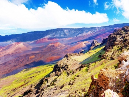stunning landscape of haleakala volcano crater