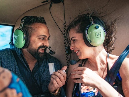 a memorable proposal with rainbow helicopters oahu hawaii