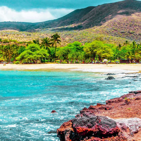 A View Of The Mountains Of The Island Of Lanai Hawaii