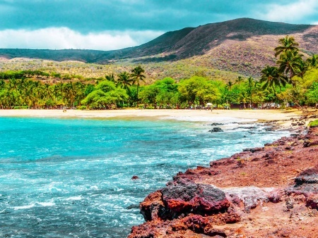 a view of the mountains of the island of lanai hawaii