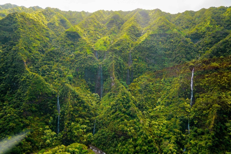aerial view of hanapepe valley on kauai island