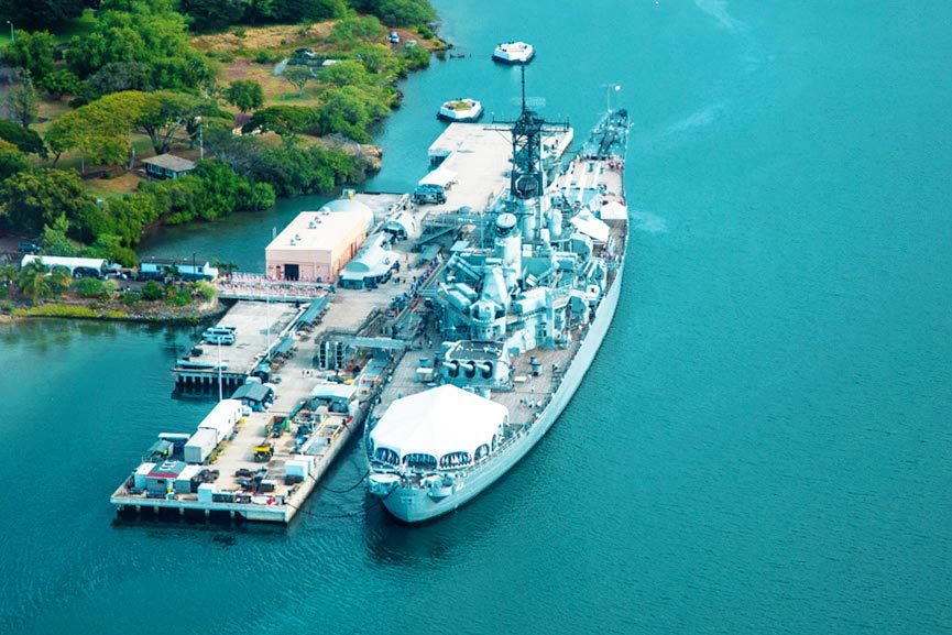 aerial view of pearl harbor oahu rainbow helicopters