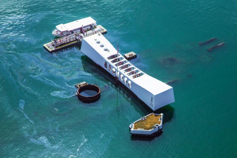 arizona memorial pearl harbor oahu rainbow helicopters