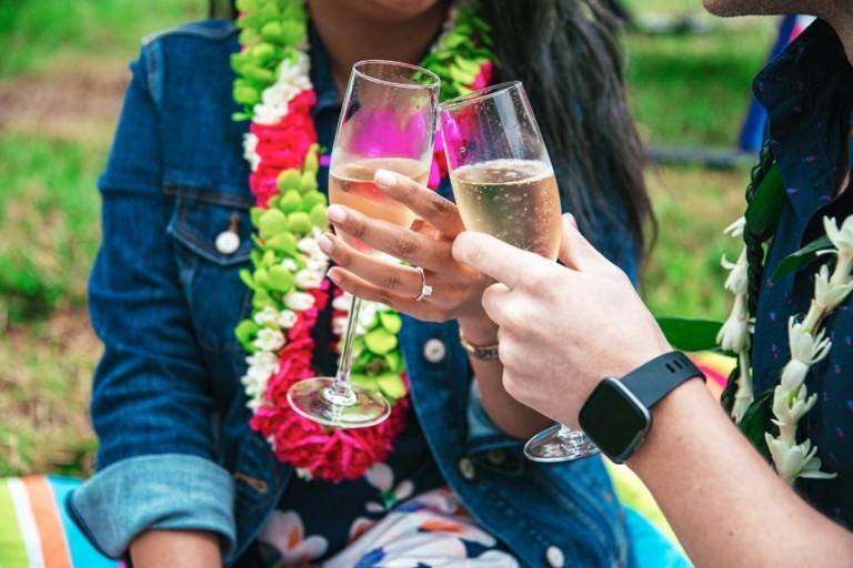 champagne toast oahu hawaii rainbow helicopters
