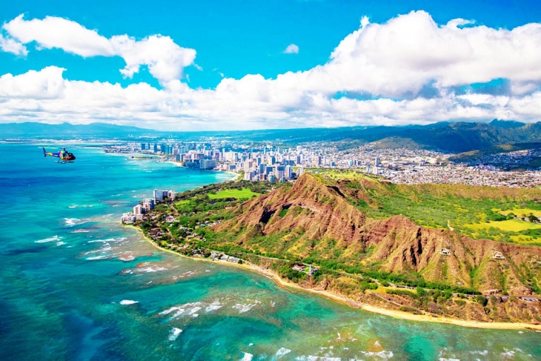 diamond head waikiki oahu rainbow helicopters