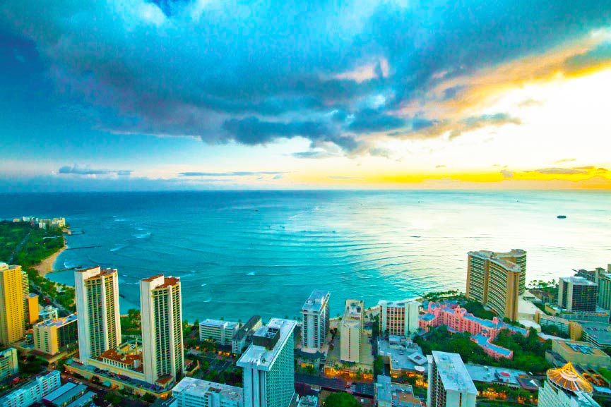 fascinating sunset helicopter tour of honolulu and waikiki oahu rainbow helicopters