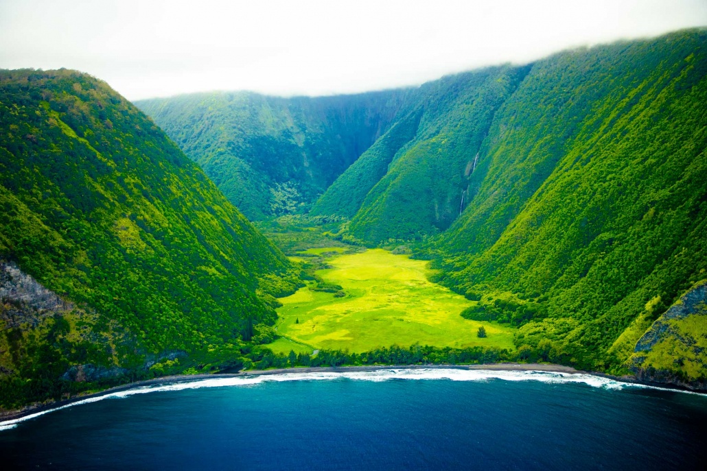 gorgeous view of waipio valley from above