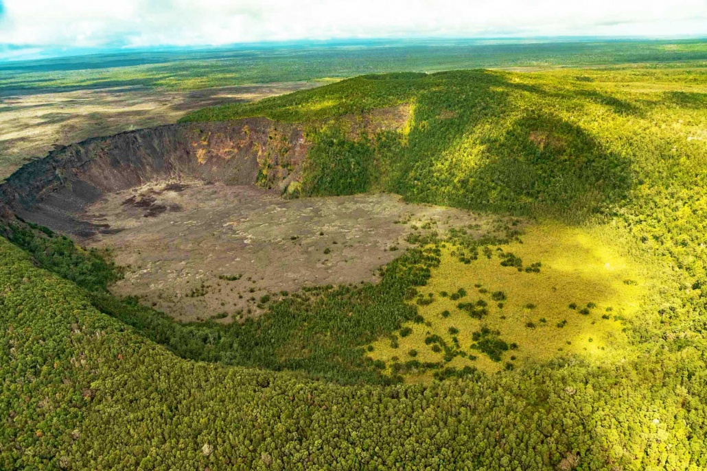 gorgeous volcanoes national park helicopter caldera and forest big island hawaii