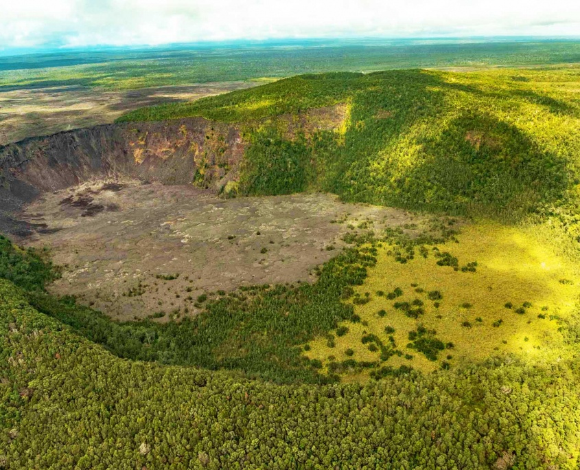 gorgeous volcanoes national park helicopter caldera and forest big island hawaii