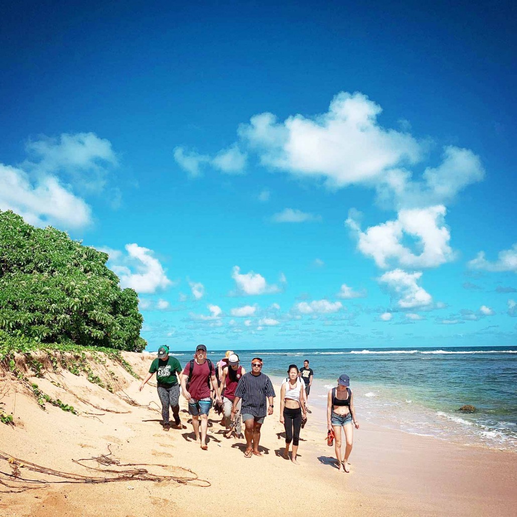 hike barefoot in the sand kauai hiking tours