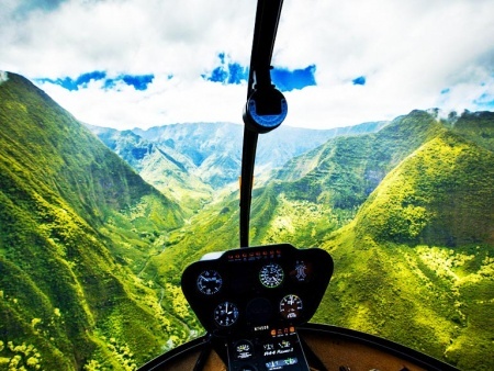 oahu cockpit view rainbow helicopters
