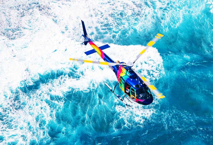 oahus sapphire waters rainbow helicopters