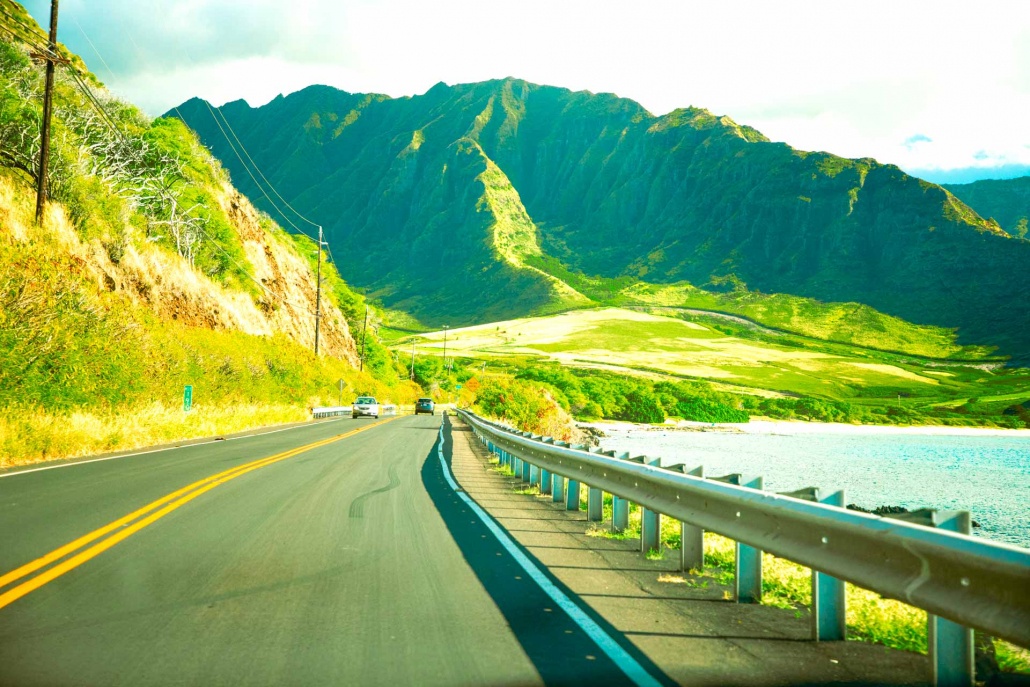 panoramic views of the waianae coast along the road on oahu hawaii