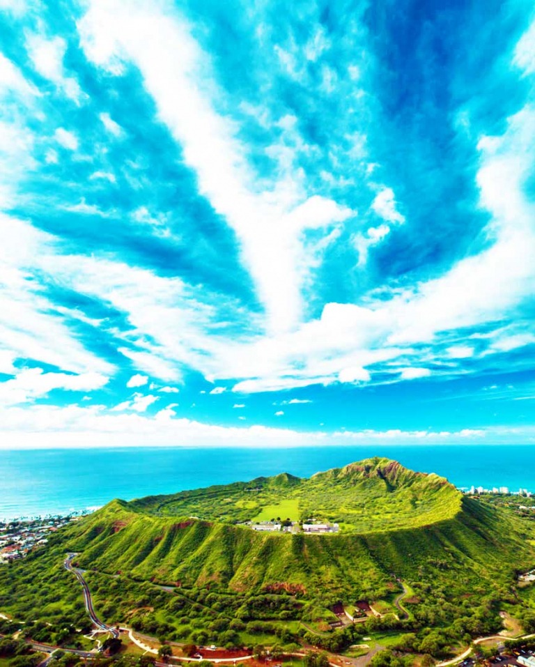 stunning view of diamond head oahu hawaii rainbow helicopters