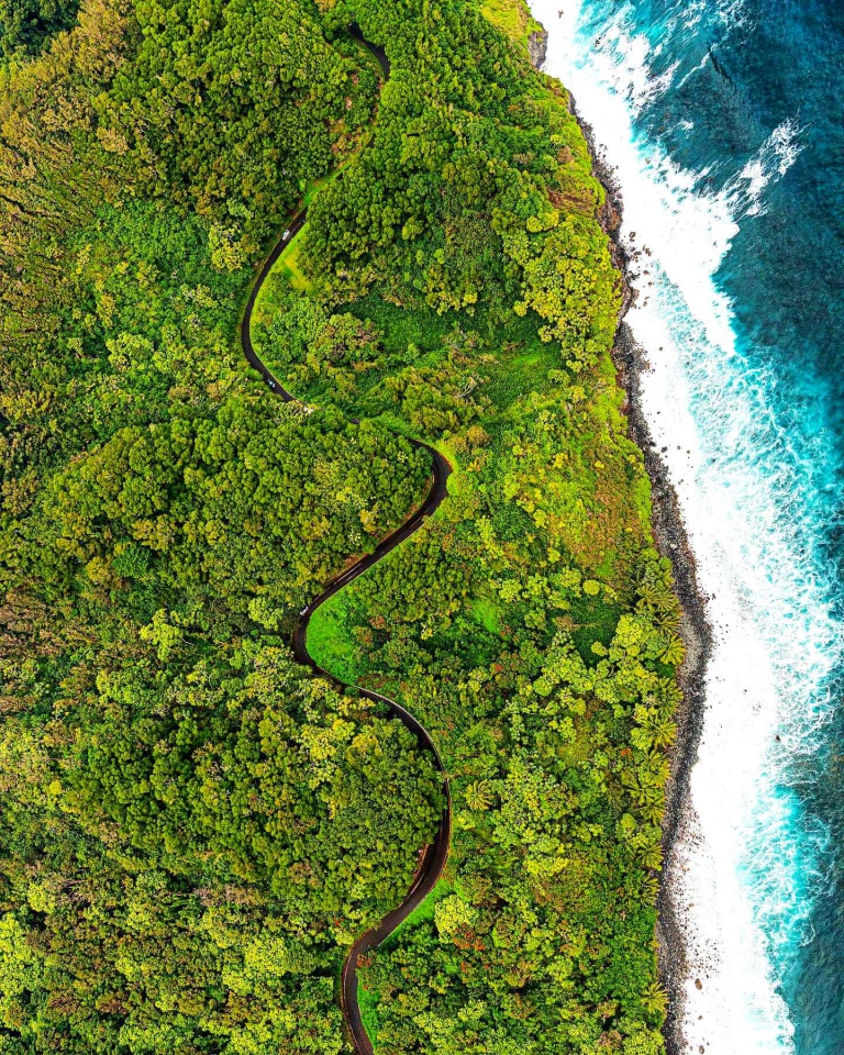the road to hana features  hairpin curves and  one lane bridges maverick helicopters