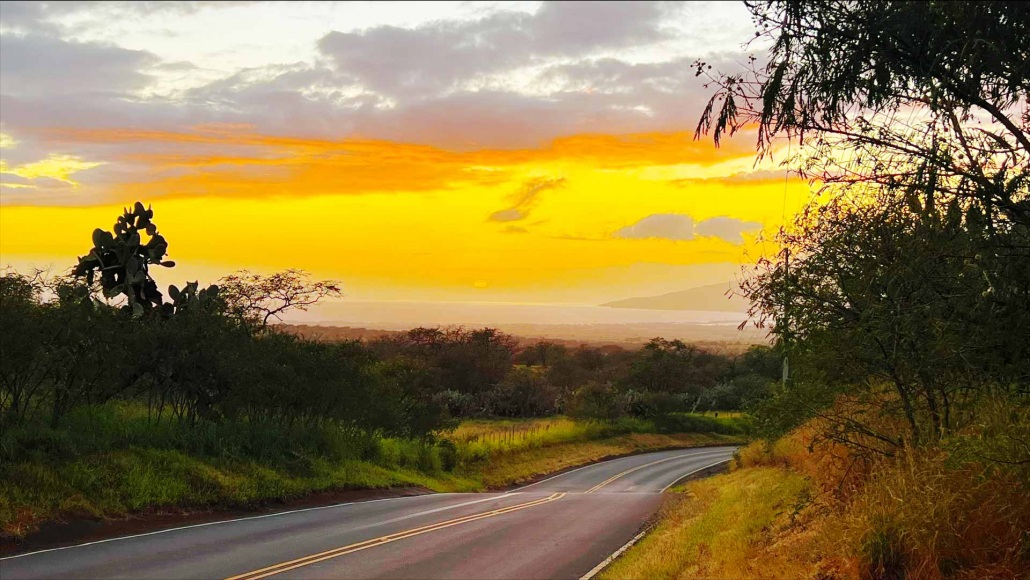 the sunset road to hana hawaii by storm