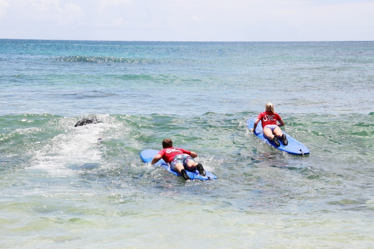 get into the water and surf with hawaiian style surfing kauai island