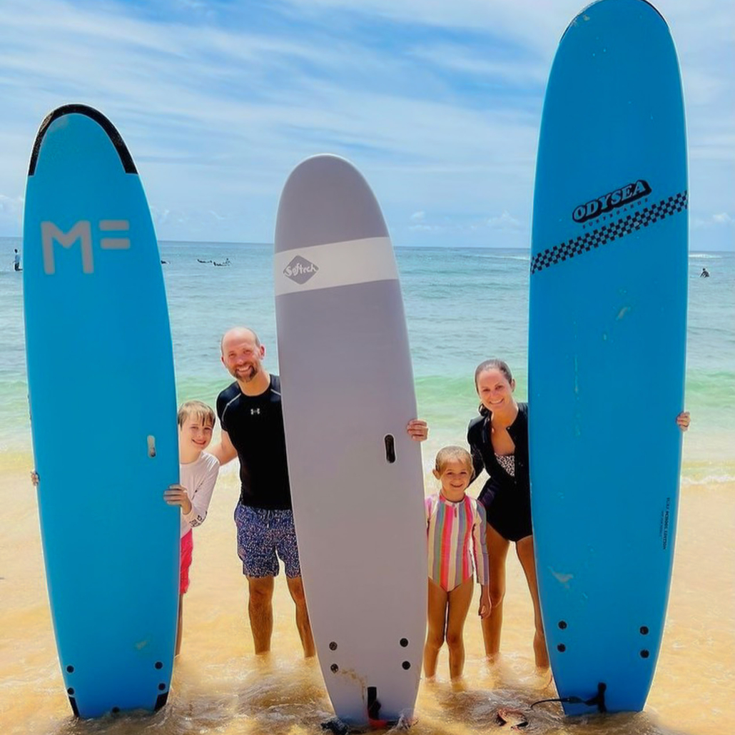 Kauaisurfschool Group Surf Lesson For Beginners Family