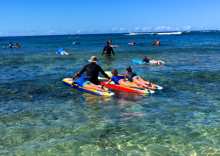 Kauaisurfschool Kids Private Surf Lesson Slide Clear Water