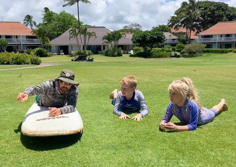 Kauaisurfschool Kids Private Surf Lesson Slide Kids