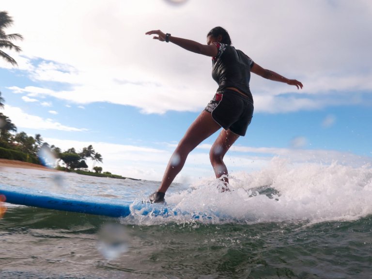 private surf lesson hawaiian style surfing kauai island 