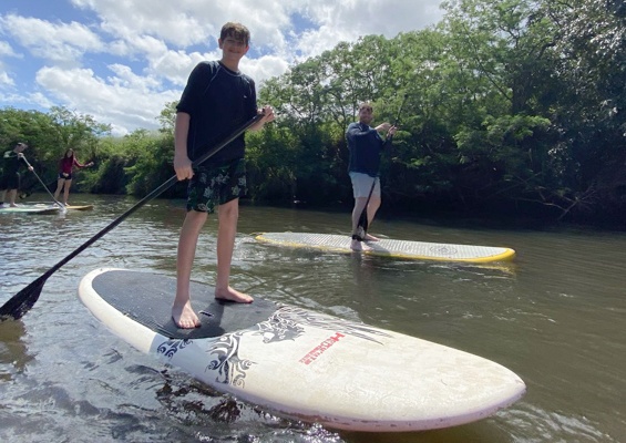 Rainbow Watersports Haleiwa Sup Open Group Lesson Slider Boys