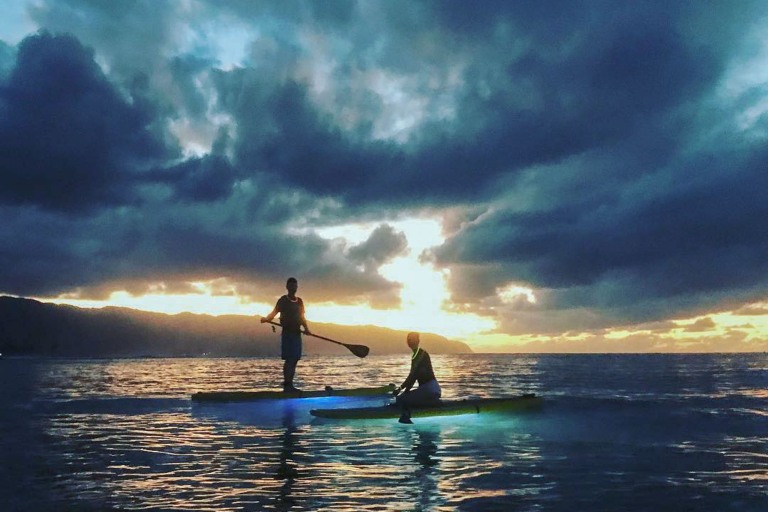 Rainbow Watersports Haleiwa Twilight Glow Paddle Feature Hawaiian Roots Nice