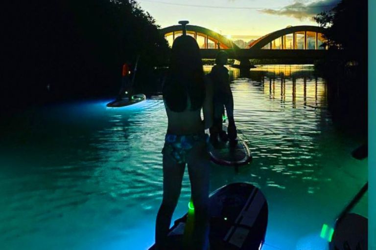 Rainbow Watersports Haleiwa Twilight Glow Paddle Feature Your Family Small Group Girl