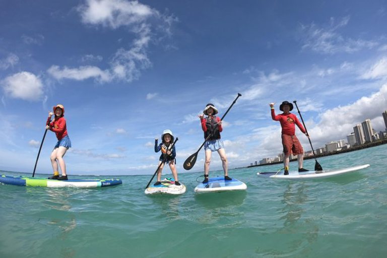 Surfhonolulu Ala Moana Sup Lessons Feature Entire Family Fun
