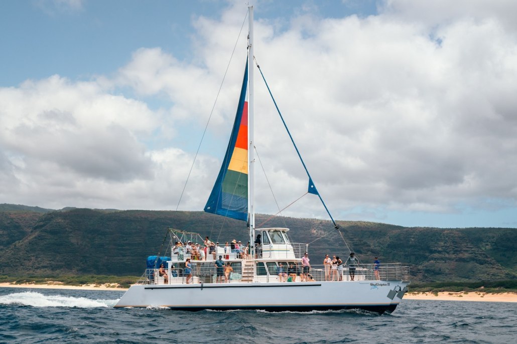 surrounded by the raw beauty and nature of the napali coast kauai blue dolphin charters