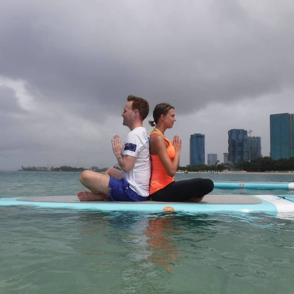 Yoga floats waikiki intro to paddling oahu behappy