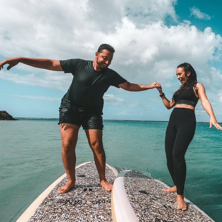 Yoga floats waikiki intro to paddling oahu yoga sup lesson
