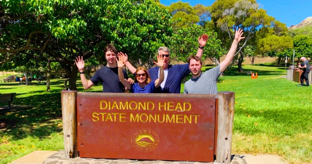 diamond head state monument is a volcanic tuff cone on the hawaiian island of oahu