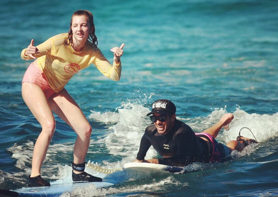 Learntosurfkona Group Surf Lesson Slide Flexing