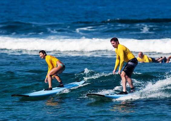 Learntosurfkona Group Surf Lesson Slide Learning