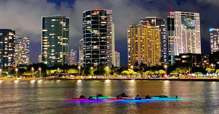 light up the night yoga waikiki beautiful view