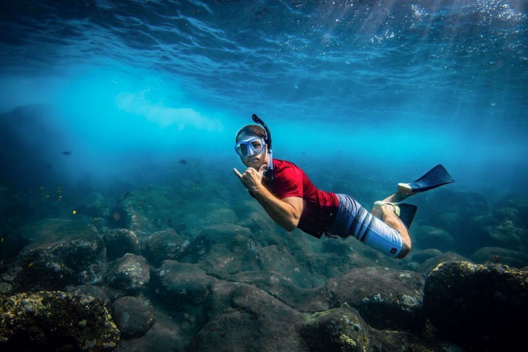 Sea Paradise Kona Afternoon Sail And Snorkel Feature  Foot Catamaran Boy Snorkeling