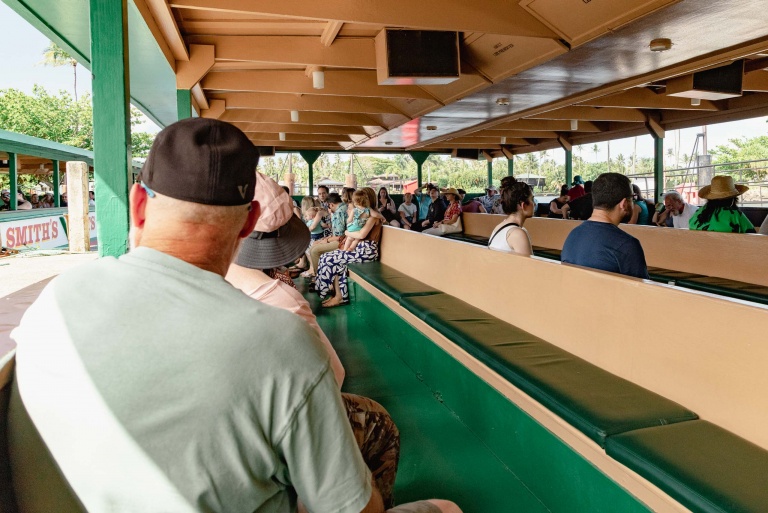 Wailua River Fern Grotto Tour Boat Interior Kauai 