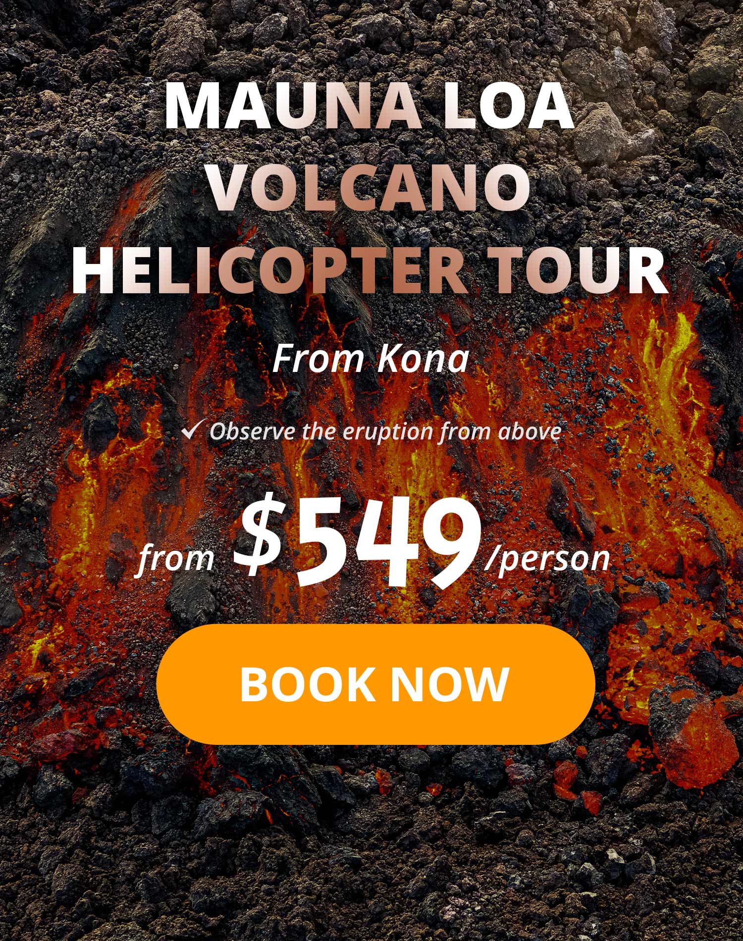 mauna loa volcano helicopter tour poster