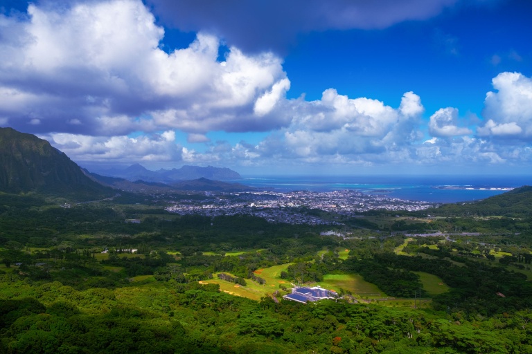 leeward coast of oahu view from pali lookout hawaii