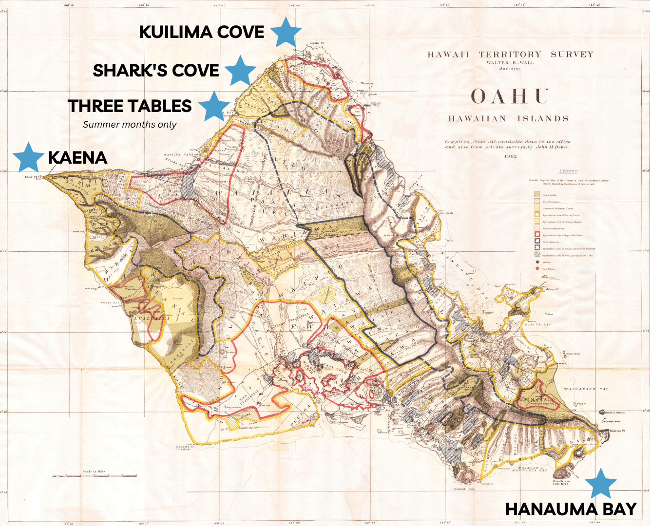 oahu snorkeling spots map