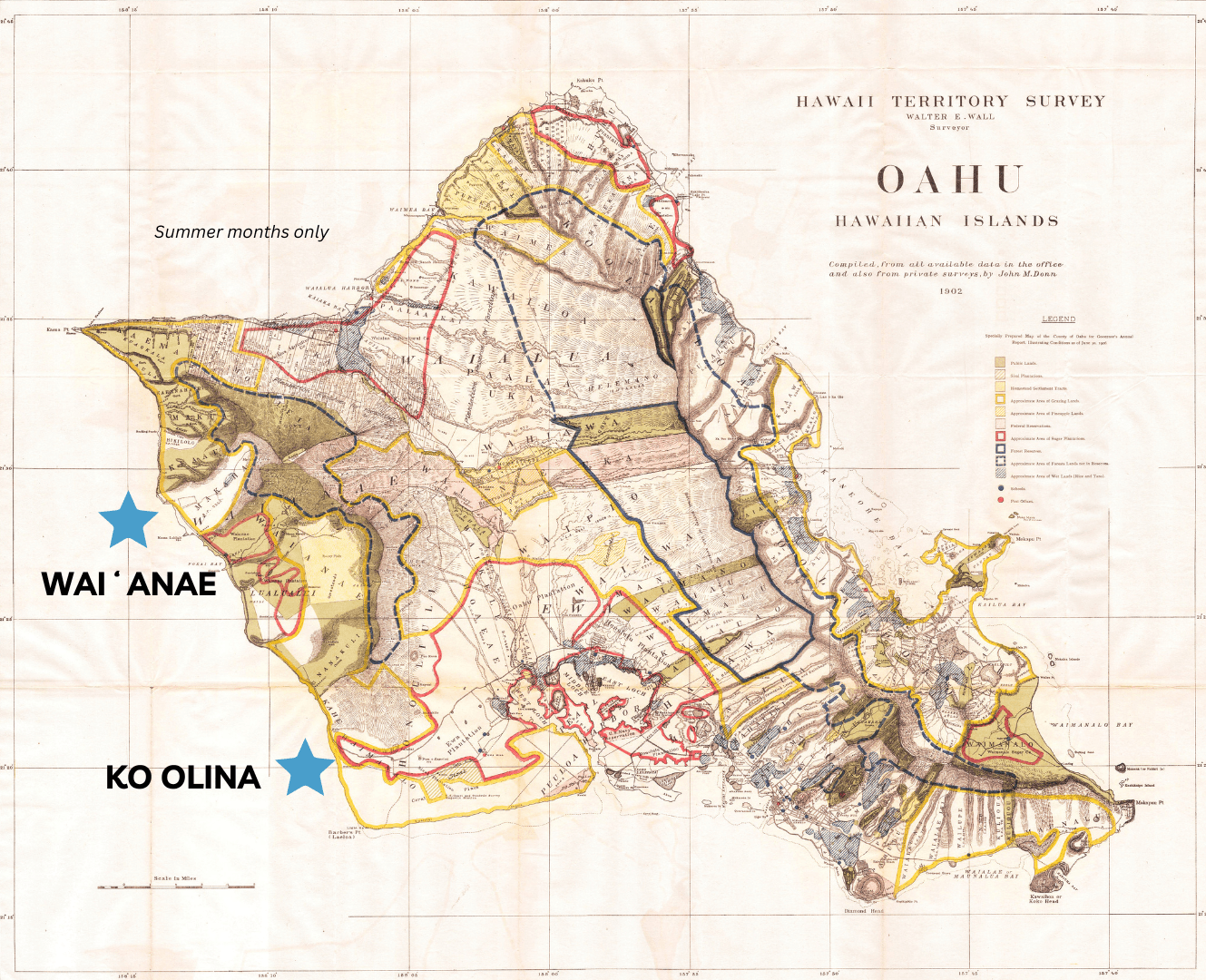 Oahu Whale Watching Map