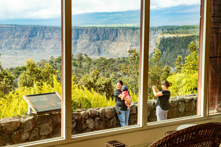 Volcano House View and Visitors Volcanoes National Park Big Island EX  